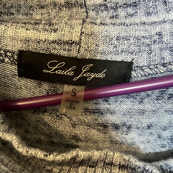 Heather blue sweater peasant top - Picture 2 of 4